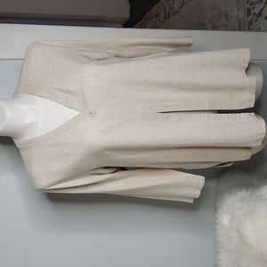Eileen Fisher Linen Cardigan Sz L